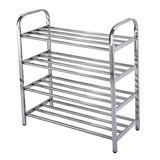 Maxbell 4 Tiers Stainless Steel Shoe Rack Organiser Storage Shelf 60 x 23 x 67cm