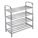 Maxbell 4 Tiers Stainless Steel Shoe Rack Organiser Storage Shelf 60 x 23 x 67cm