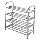 Maxbell 4 Tiers Stainless Steel Shoe Rack Organiser Storage Shelf 60 x 23 x 67cm