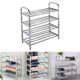 Maxbell 4 Tiers Stainless Steel Shoe Rack Organiser Storage Shelf 60 x 23 x 67cm