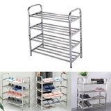 Maxbell 4 Tiers Stainless Steel Shoe Rack Organiser Storage Shelf 60 x 23 x 67cm