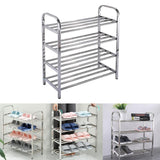 Maxbell 4 Tiers Stainless Steel Shoe Rack Organiser Storage Shelf 60 x 23 x 67cm