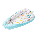 Maxbell Travel Crib Baby Sleeping Bed Newboard Lounger Bassinet Blue Strip_Cartoon