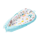 Maxbell Travel Crib Baby Sleeping Bed Newboard Lounger Bassinet Blue Strip_Cartoon