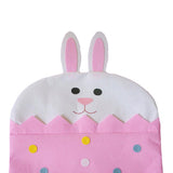 Decorative Chair Back Cover for Easter Pink Bunny