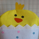 Decorative Chair Back Cover for Easter Yellow Chick