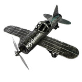 Maxbell Vintage Dual Wing Fighter Model Military Diecast Aeroplane Models Black