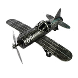 Maxbell Vintage Dual Wing Fighter Model Military Diecast Aeroplane Models Black