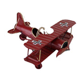 Maxbell Vintage Dual Wing Fighter Model Military Diecast Aeroplane Models Red