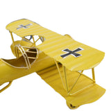 Maxbell Vintage Dual Wing Fighter Model Military Diecast Aeroplane Models Yellow