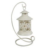 Maxbell Hollow Iron Candlestick Candle Tealight Holder for Home Wedding Decor White