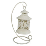 Maxbell Hollow Iron Candlestick Candle Tealight Holder for Home Wedding Decor White