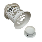 Maxbell Hollow Iron Candlestick Candle Tealight Holder for Home Wedding Decor White