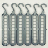 Maxbell 6pc Wardrobe Space Saver Clothes Closet Storage Hanger Organizer Light Blue