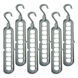 Maxbell 6pc Wardrobe Space Saver Clothes Closet Storage Hanger Organizer Light Blue