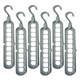 Maxbell 6pc Wardrobe Space Saver Clothes Closet Storage Hanger Organizer Light Blue
