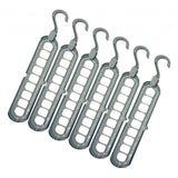 Maxbell 6pc Wardrobe Space Saver Clothes Closet Storage Hanger Organizer Light Blue