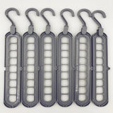 Maxbell 6pc Wardrobe Space Saver Clothes Closet Storage Hanger Organizer Gray