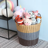 Maxbell Woven Plastic Laundry Basket Kids Plush Toys Storage Hamper Bin Large Size