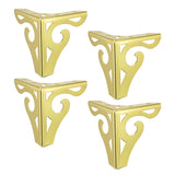 4pcs Hollow Out Metal Furniture Legs Feet Sofa Cabinet Legs Gold 10cm