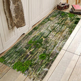 Maxbell Rustic Runner Rug Floor Mat Modern Home Strip Rug Rainbow(40x120cm) Green 40x120cm