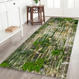 Maxbell Rustic Runner Rug Floor Mat Modern Home Strip Rug Rainbow(40x120cm) Green 40x120cm