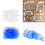 Maxbell  6pcs/ Set Reusable Silicone Stretch Lids Wrap Bowl Seal Cover White
