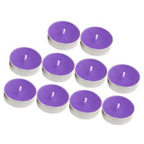 10pcs Smokeless Round Tealight Candles for Birthday Party 3.5x1cm Purple