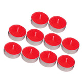 10pcs Smokeless Round Tealight Candles for Birthday Party 3.5x1cm Red