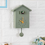 Cuckoo Telling Time Silent 2-arm Sweeping Wall Clock Bedside Clock Green