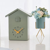 Cuckoo Telling Time Silent 2-arm Sweeping Wall Clock Bedside Clock Green