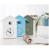 Cuckoo Telling Time Silent 2-arm Sweeping Wall Clock Bedside Clock Blue