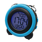 Maxbell Round Colorful Screen Mute Bedside Clock Digital Electronic Clock Blue