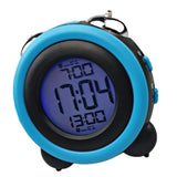 Maxbell Round Colorful Screen Mute Bedside Clock Digital Electronic Clock Blue