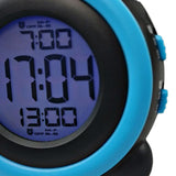 Maxbell Round Colorful Screen Mute Bedside Clock Digital Electronic Clock Blue