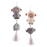 Cute Sheep Cartoon Wind Bell Hanging Wind Chime Pendant Bedroom Decor White