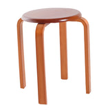 Nordic Style Dining Room Wooden Chairs Round Bar Stool Chairs Light Brown