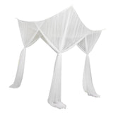 4 Corner Post Bed Canopy Mosquito Net Bedroom Hanging Bed Valance White