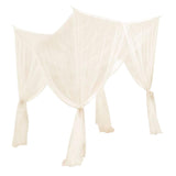 4 Corner Post Bed Canopy Mosquito Net Bedroom Hanging Bed Valance Beige