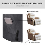 Elastic Velvet Recliner Sofa Cover Non Slip Armchair Slipcover Dark Blue