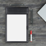 Maxbell PU Leather A4 Clipboard Tablet Writting Pad Pen Clip Black