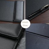 Maxbell PU Leather A4 Clipboard Tablet Writting Pad Pen Clip Black