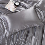 100% Mulberrry Silk Pillowcase King - Size 19x29 - Pillow Case Silver"