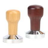 51-58mm Stainless Coffee Tamper Powder Wood Handle Barista Parts 53mm wood