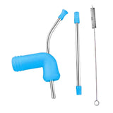 Beer Snorkel Drink Bong Funnel Bottle Adapter Party Straw Tool Blue