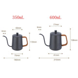 Gooseneck Kettle Stainless Steel Pour Over Kettle Pot 350ml Black