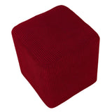 Foot Stool Slipcover Stretch Ottoman Rectangle Footstool Cover Wine red