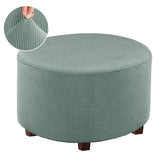 Round Ottoman Slipcover Footstool Footrest Cover Living Room Stool Green