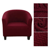 Stretchy Sofa Slipcover Non-Slip Stretchable Furniture Armchair Protector Wine Red