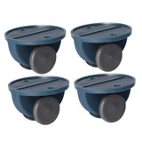 Maxbell 4Pc Small Furniture Replacement Casters Two-way Wheels Roller Dark Blue